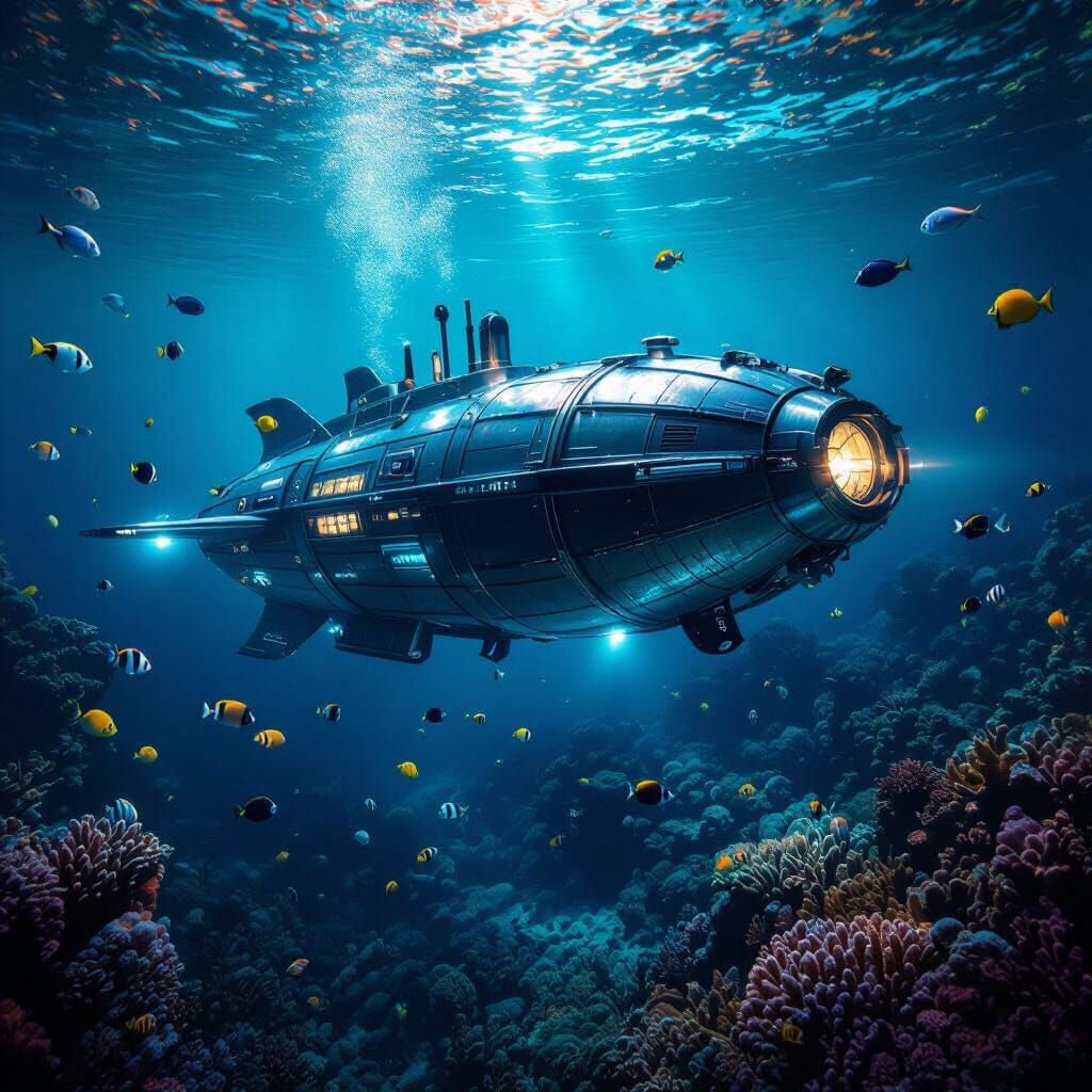 Nautilus Submarine Explores Vibrant Coral Reef