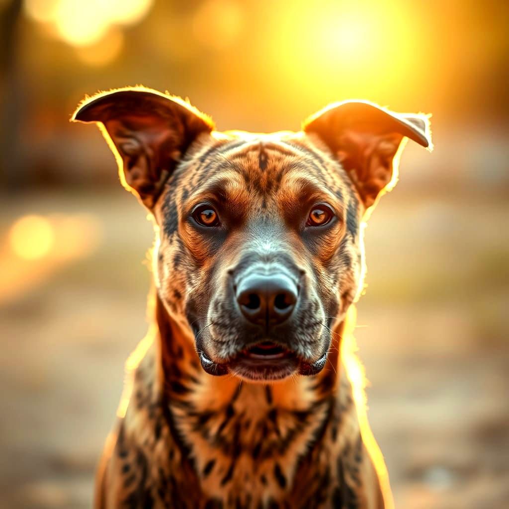 Pitbull Cattle Dog German Shepherd Mix in Professional Portr...