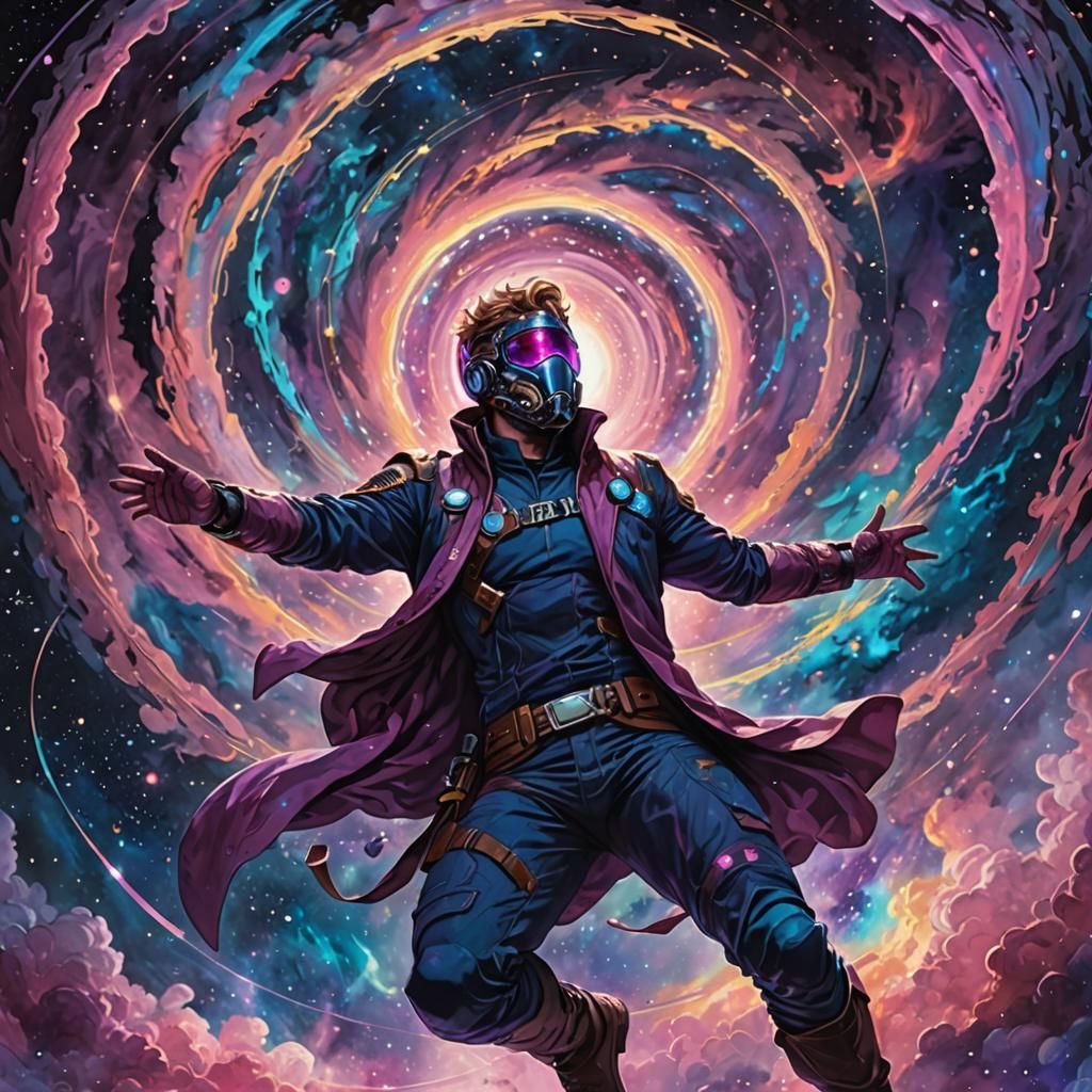 Starlord in Cosmic Nebula Portal: Anime Style