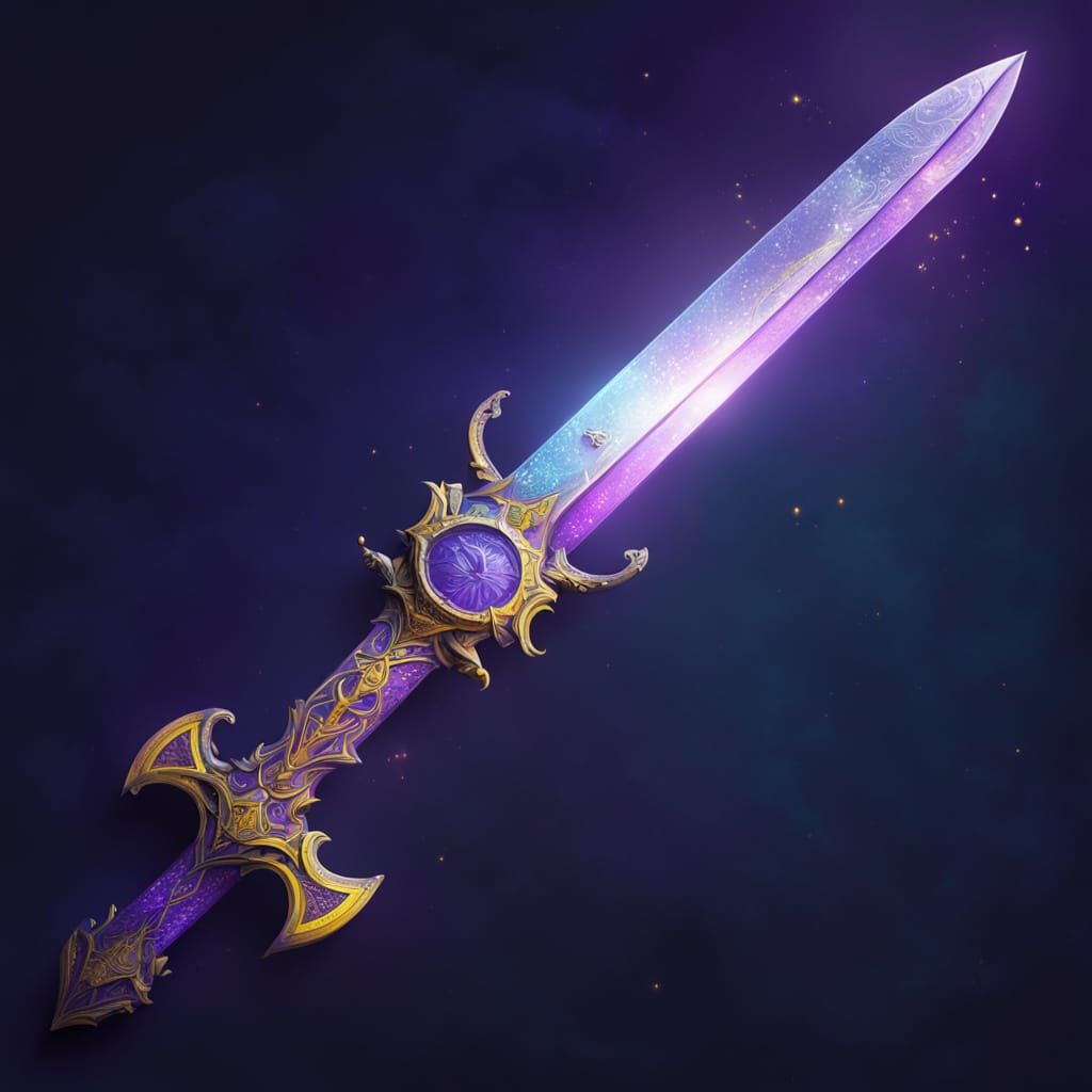 Hyperrealistic Dark Fantasy Sword in Vivid Color