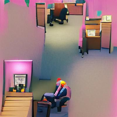 Sad Office Depicting Midlife Crisis