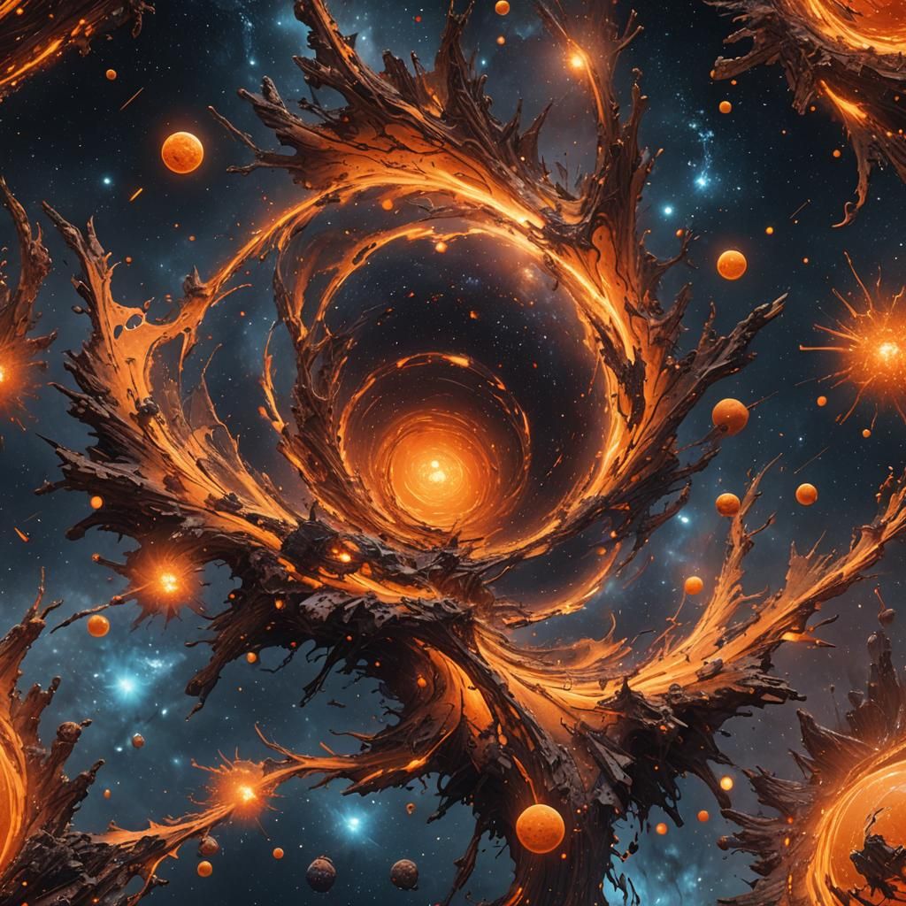 Orange Mystery Galaxy: Fantasy Concept Art