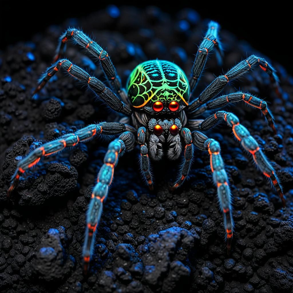 Ultrarealistic Spider Macro Photography in Giger Style
