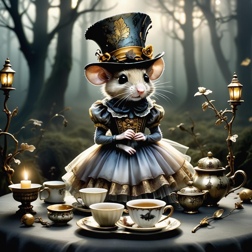 Field Mouse Tea Party in Gothic Wonderland