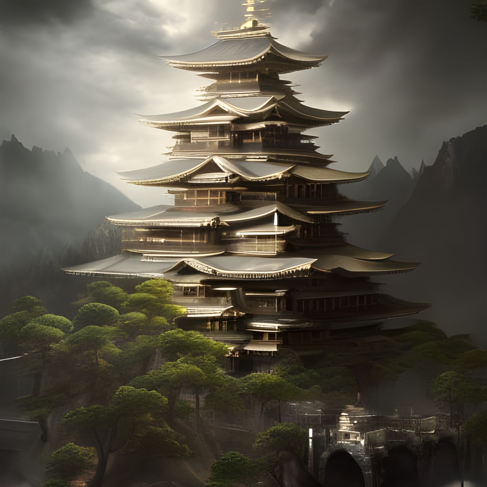 Dramatic Kitsune Digital Painting