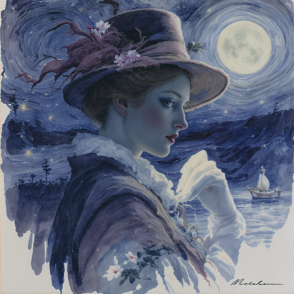 Countdown to midnight by Monet by Turner, hyperdetailed, romantic, multi exposure, watercolour, masterpiece