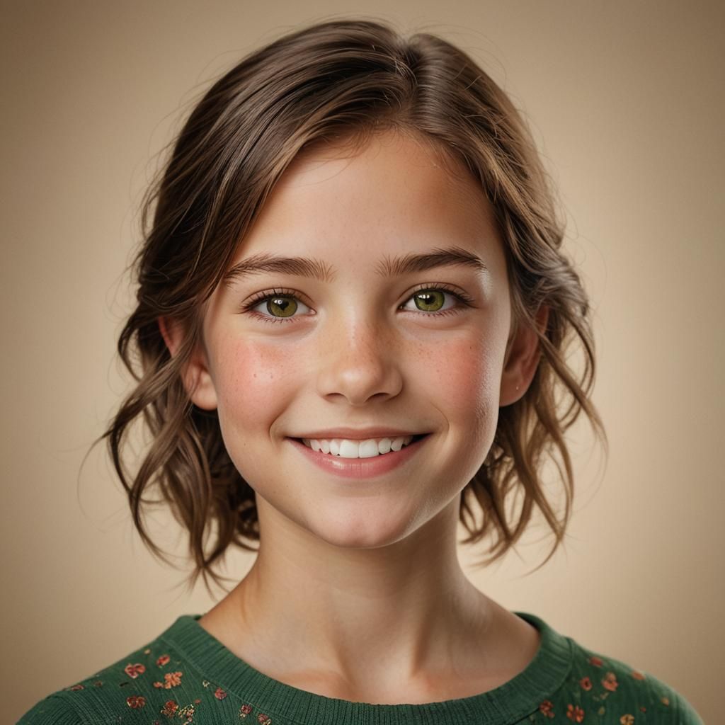 Portrait of a Smiling Girl in Studio Lighting
