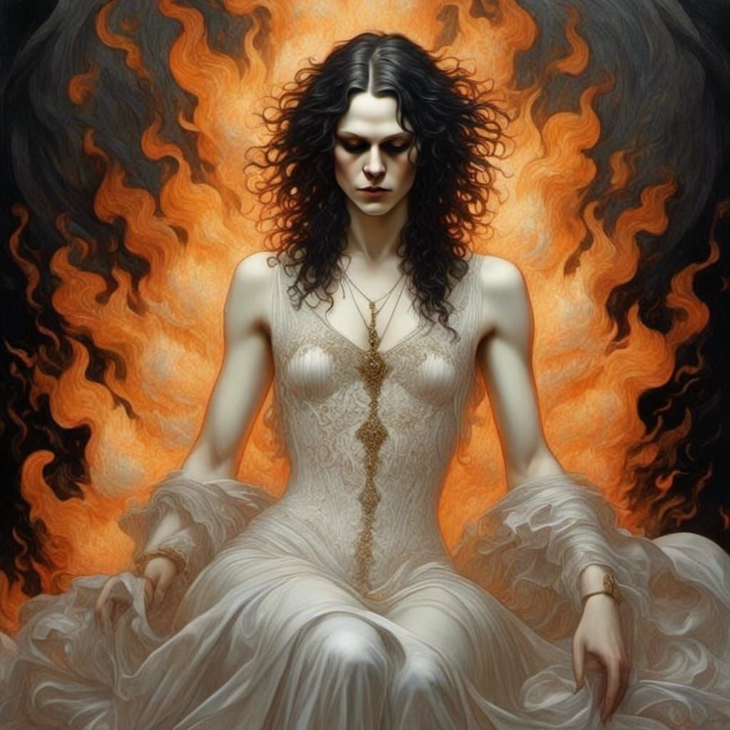 Abstract Fire Portrait: Moth to a Flame