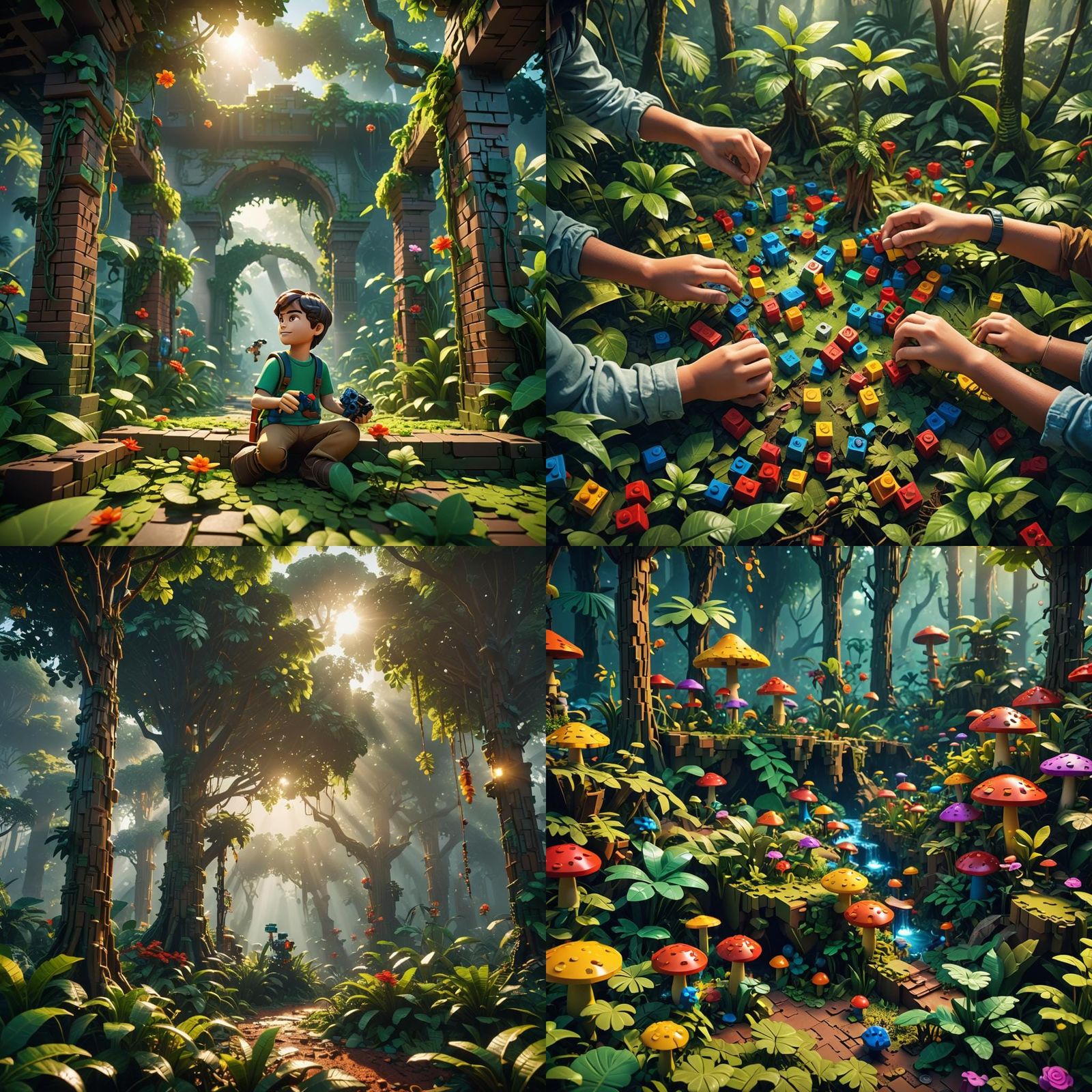 Legos in the Jungle: 3D Game Cinematic Render