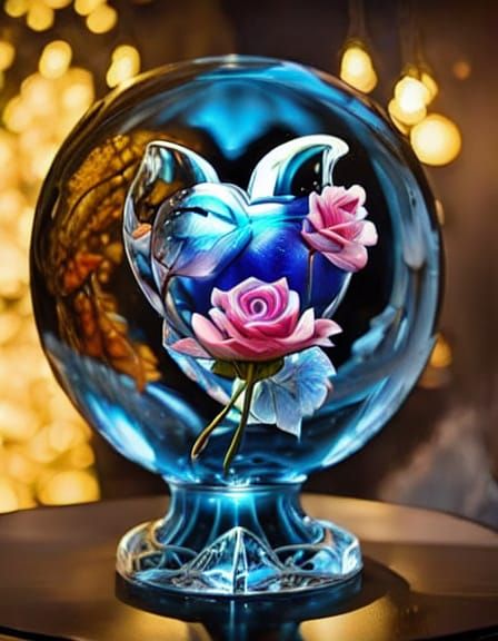 Rorschach Test Inspired Ice and Glass Art