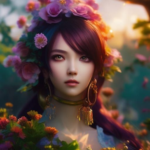 Victorian Fairytale Garden in Clockpunk Solarpunk Candy Art