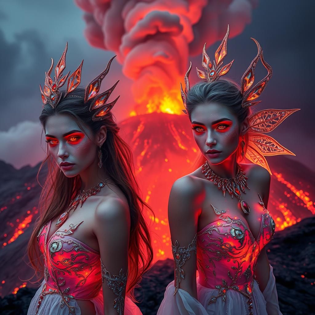 Fire Fairy Women at Diamond Volcano