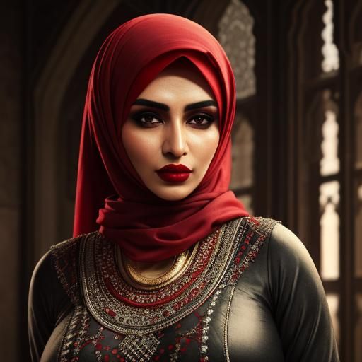 Striking Portrait of a Muslim Woman in HDR