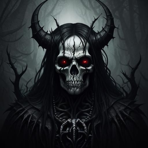 Menacing Death Metal Band Skull Emblem