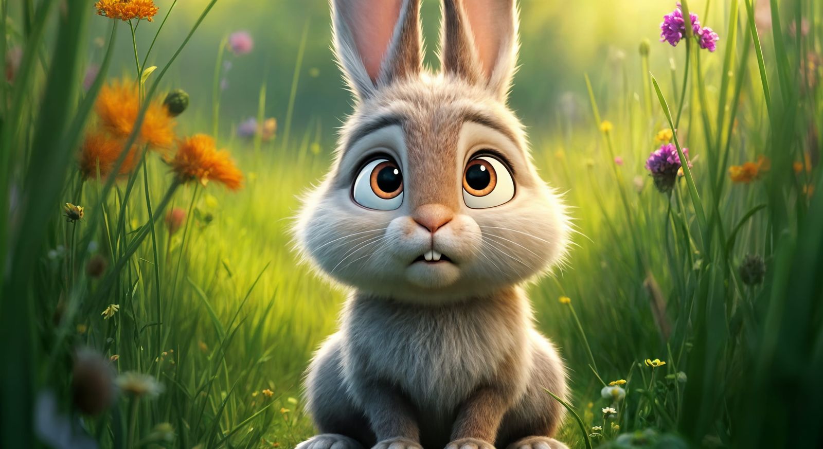Adorable Realistic CGI Cartoon Bunny Portrait