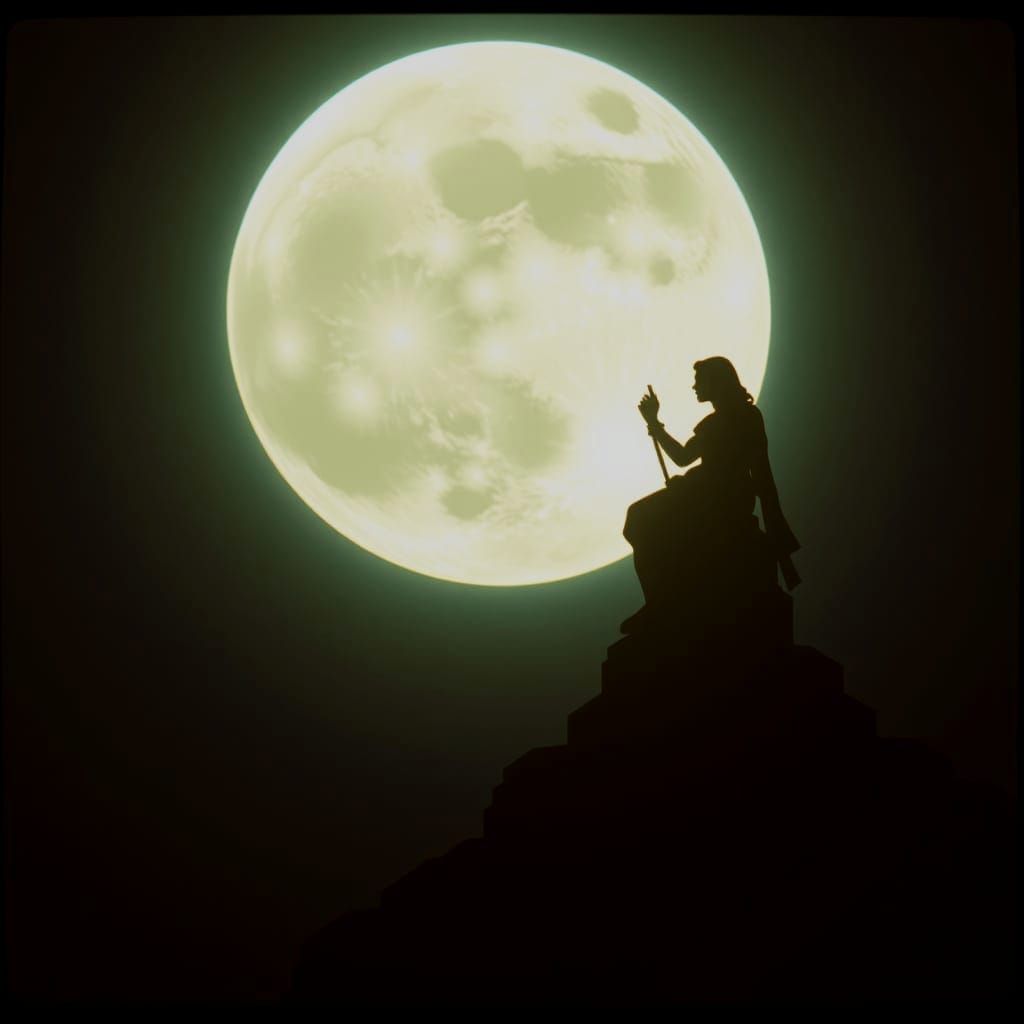 Epic Cinematic Scene with Film Grain and Dramatic Lighting