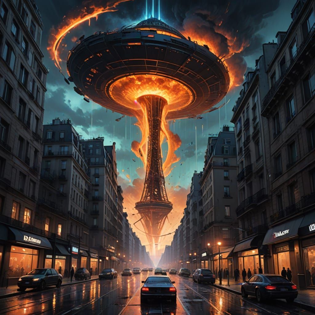 Cosmic Anomaly Engulfs Eiffel Tower