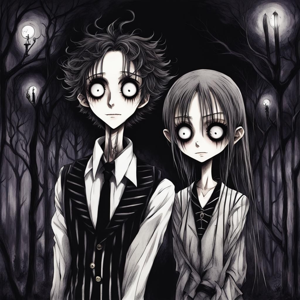 Wednesday Addams in Anime Style