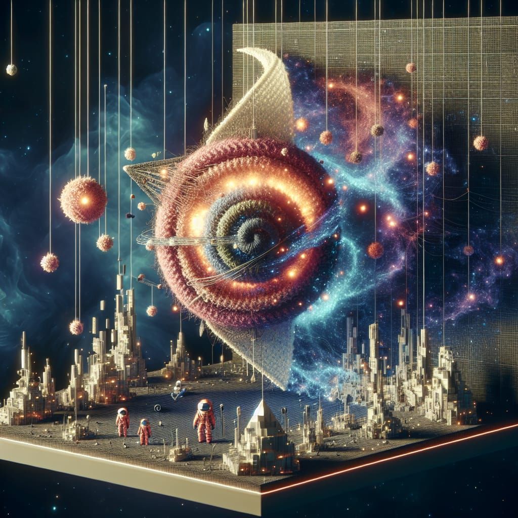 Their Sci-Fi Crochet Antigrav Ship in Sci-Fi Assemblage Sci-...