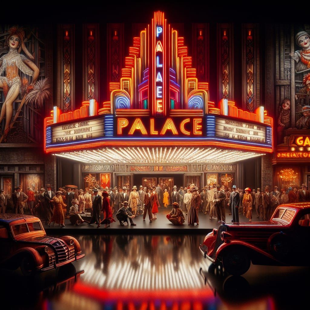 1930s Art Deco Movie Theater Scene