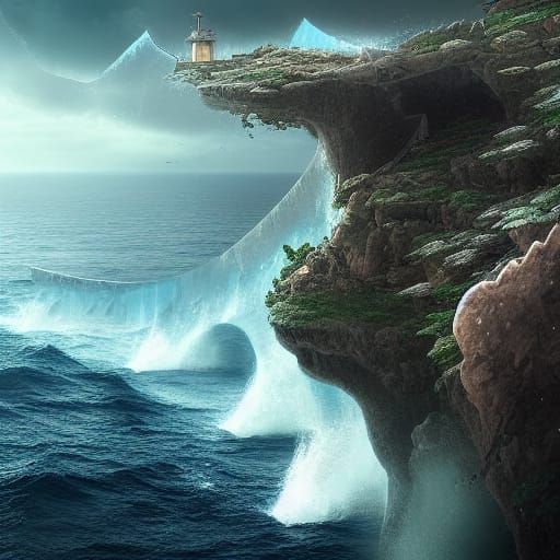 Epic Ocean Parting: Dramatic Digital Matte Painting