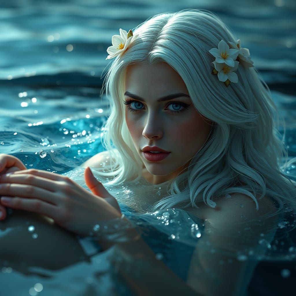 Enchanting Mermaid in Ocean Depths: Fantasy Art