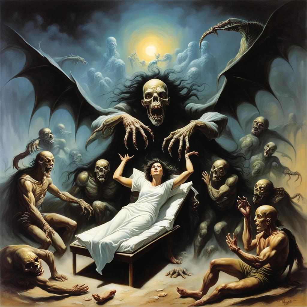 Surreal Sleep Paralysis: Synchronized Chaos and Inner Demons