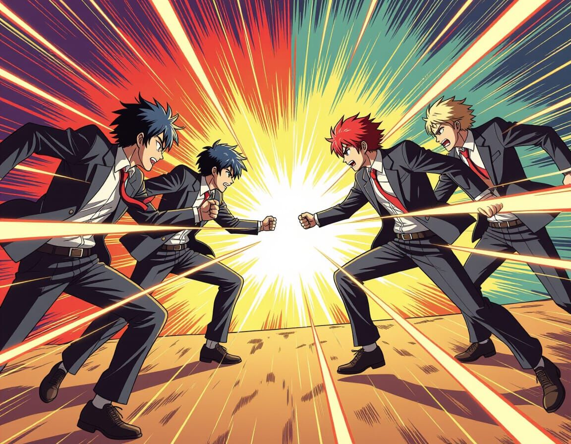 Red vs blue - clash of students