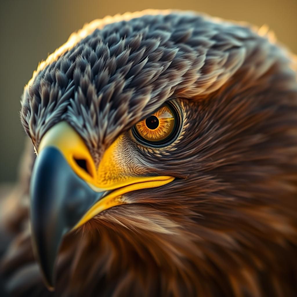 Eagle Eye Close-Up: Intense Gaze in Golden Light