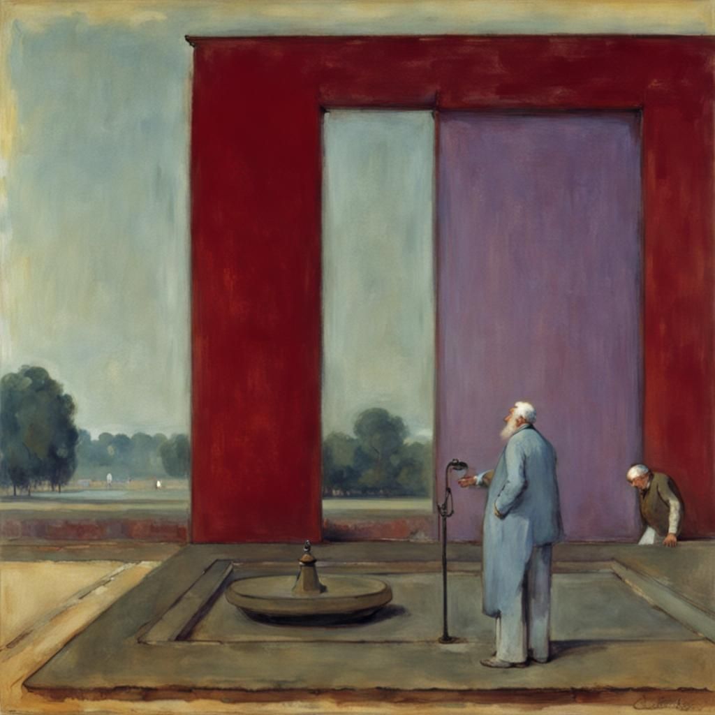 Fontainebleau Fountain: Old Man, Rothko and Ingres Style