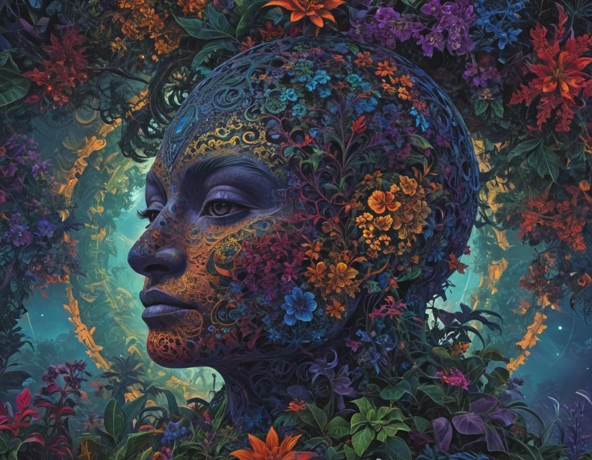 Surreal Fractal Expressionism in Alien Savannah