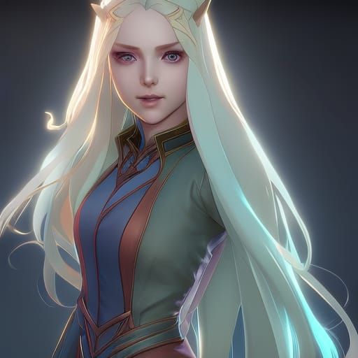 Detailed Portrait of Luna Lovegood in Art Nouveau Style