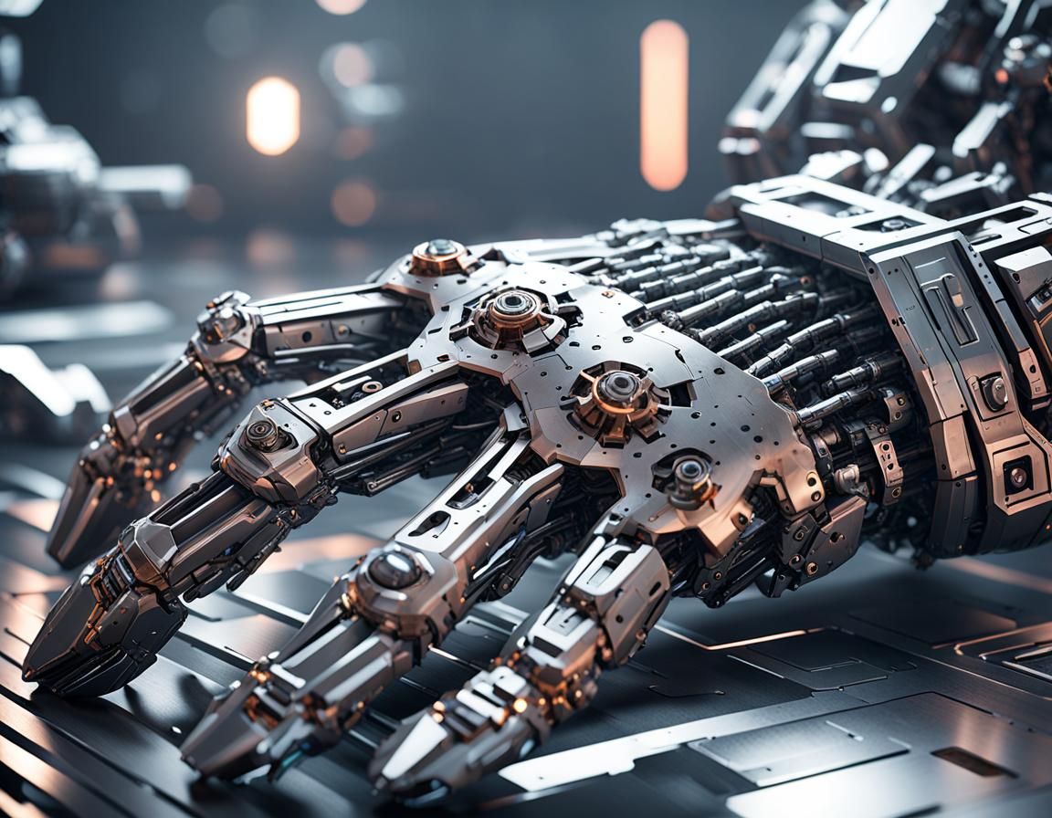 Severed Robotic Hand in Sci-Fi Style