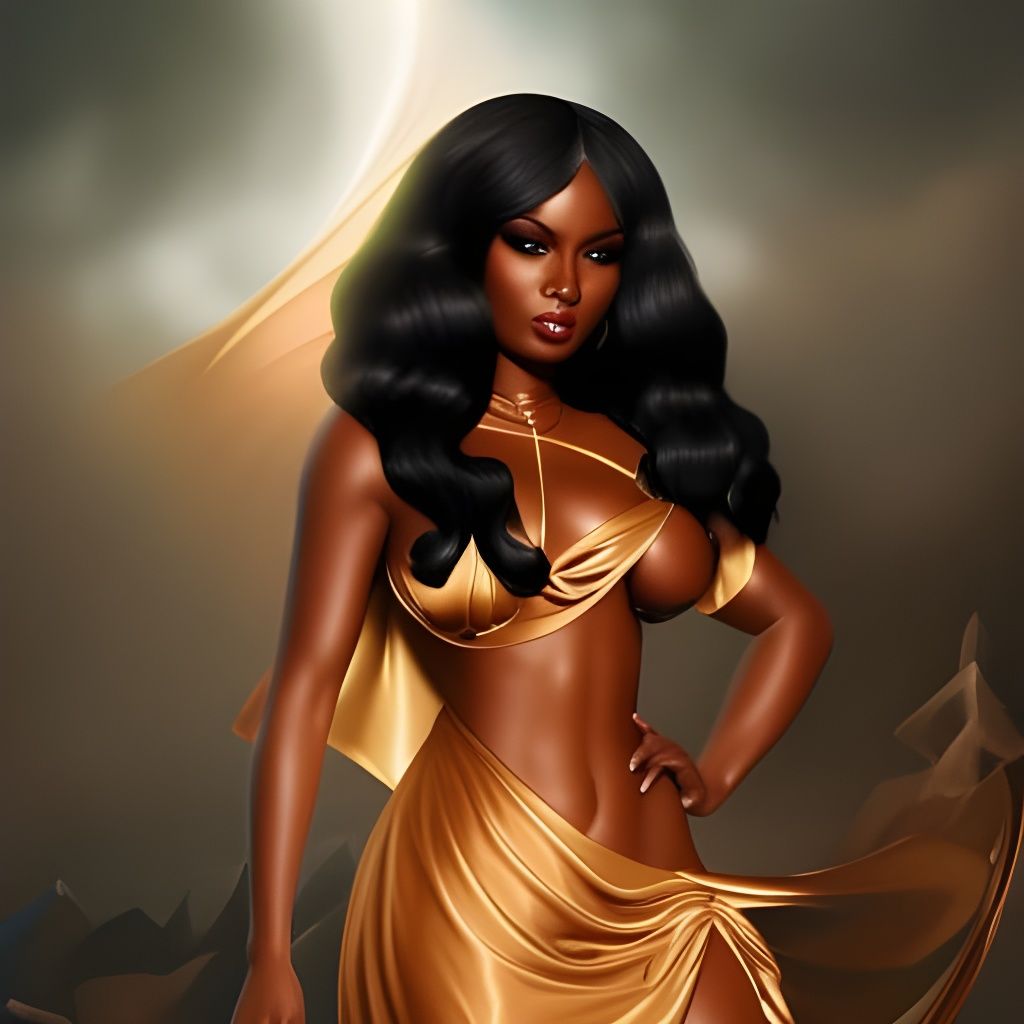 Curvy brown skinned woman