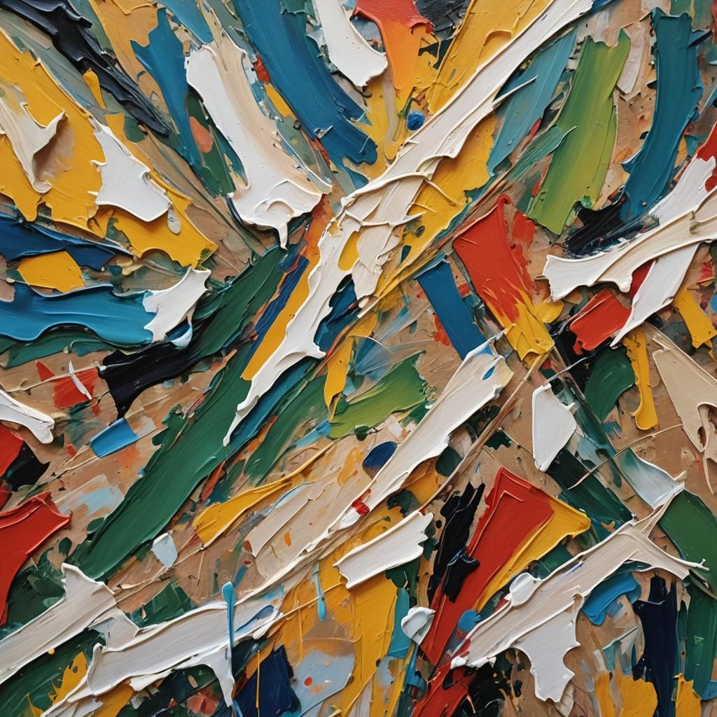 Abstract Expressionist Faces in Impasto Style