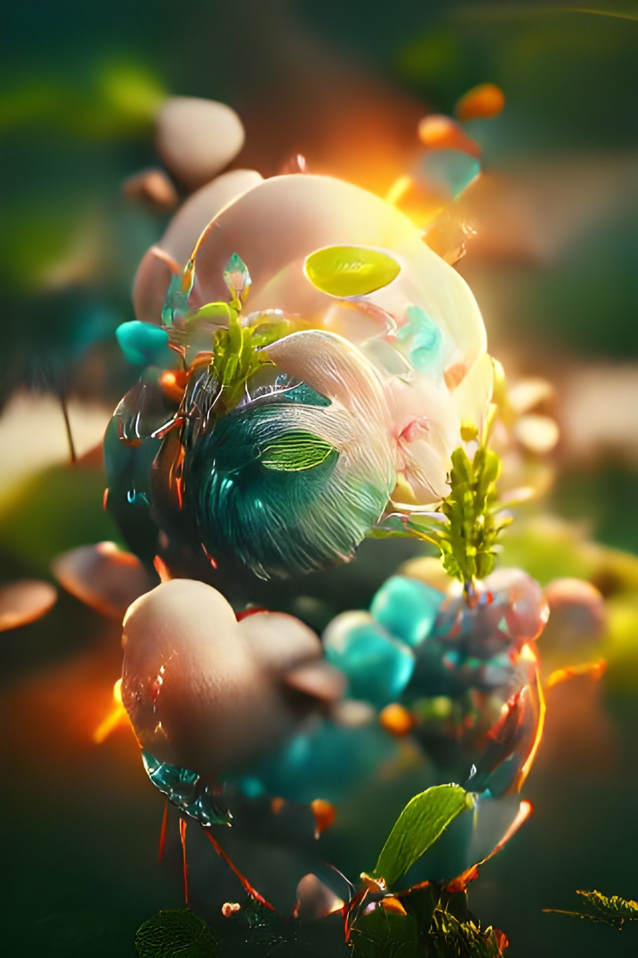 Abstract Owl Render in Vibrant Colors