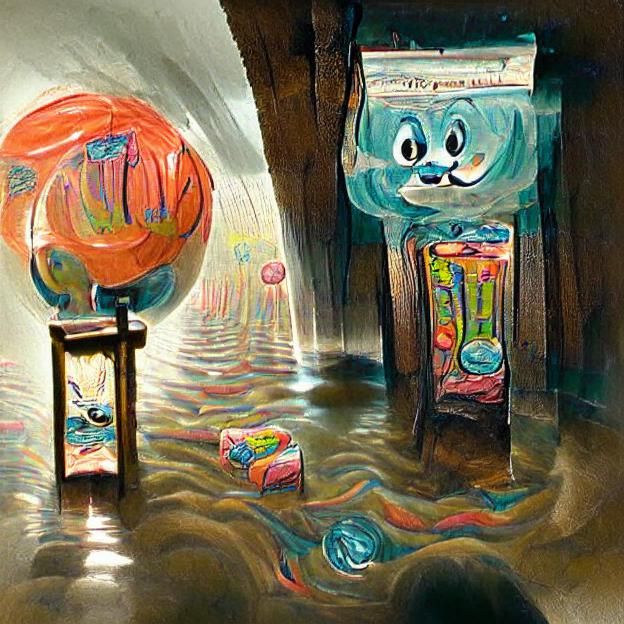 Flooded Hallway of Transformation in Greg Rutkowski Style