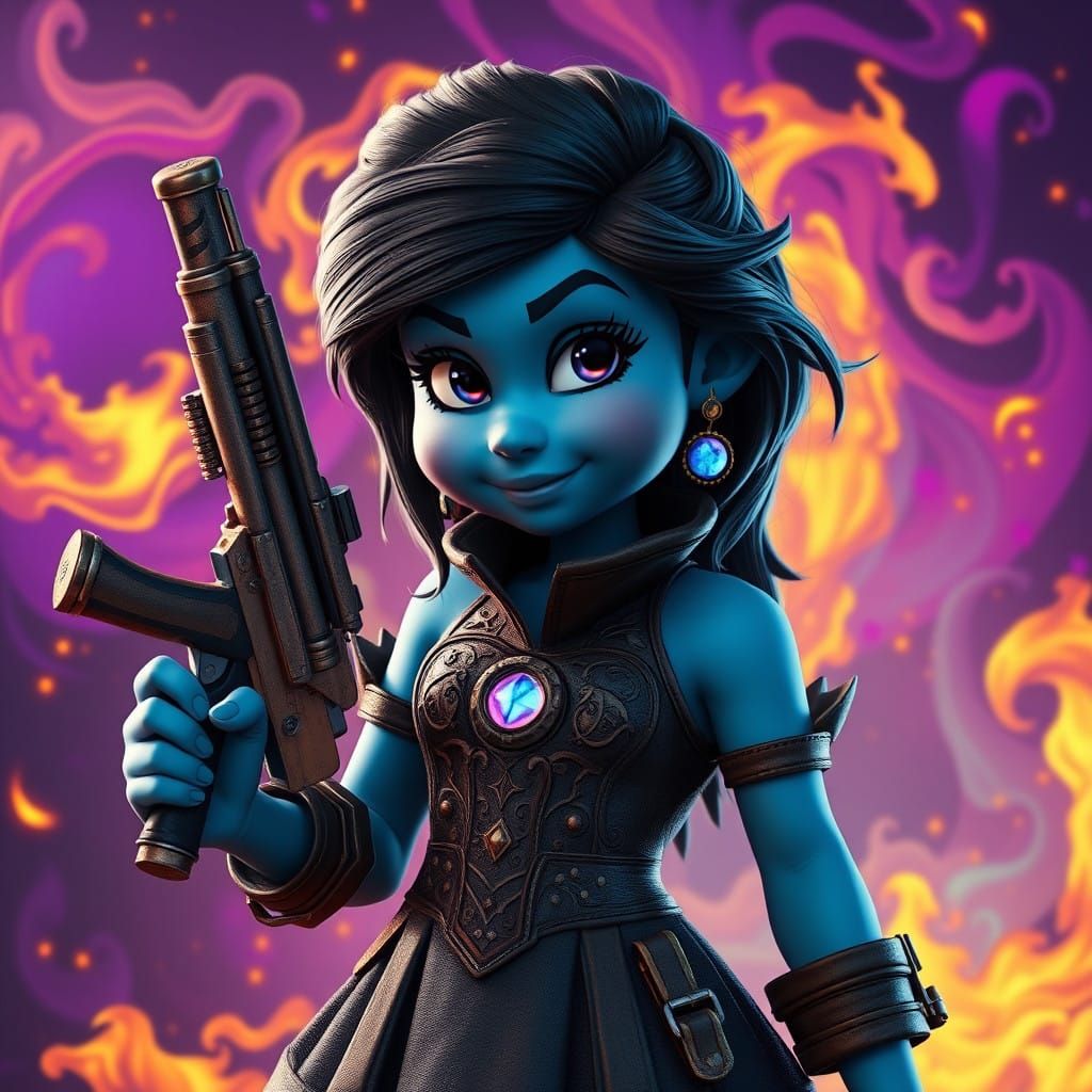 Glamorous Smurfette in Futuristic Concept Art
