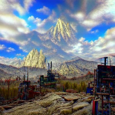 Fallout Landscape with Mountains in 8K