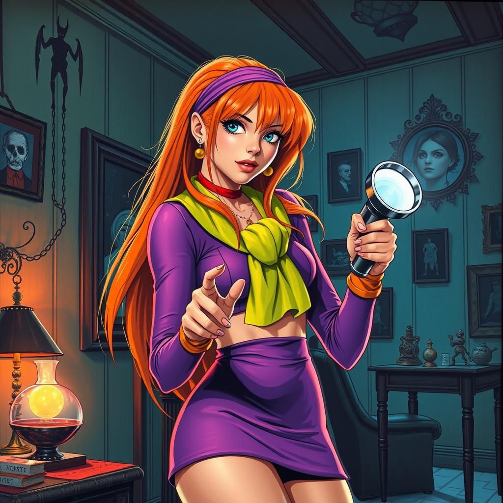 Daphne in 80s Cyberpunk Style with Chrome Accents