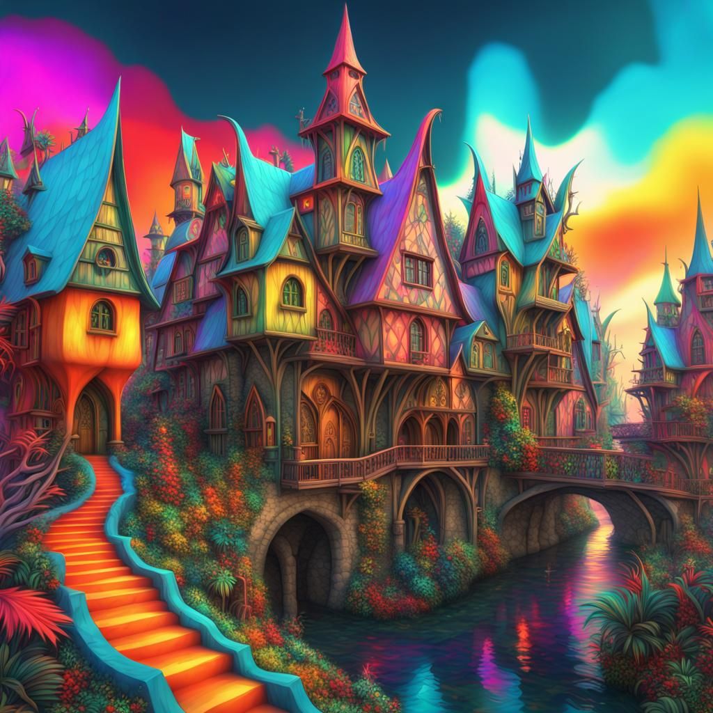 Maximalism  gothic  tropical village