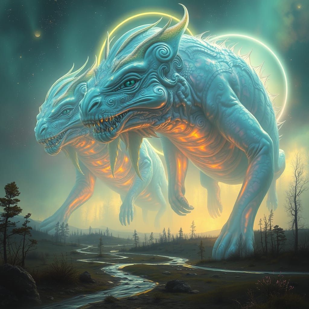 Celestial Beings in Iridescent Hues