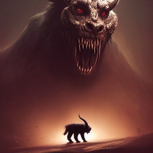 Hyperdetailed Dark Fantasy Beast Concept Art