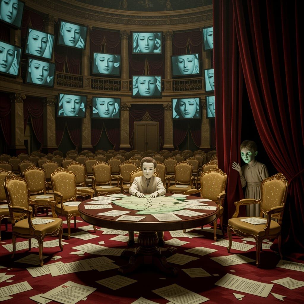 Surreal Hall of Masks and Tears