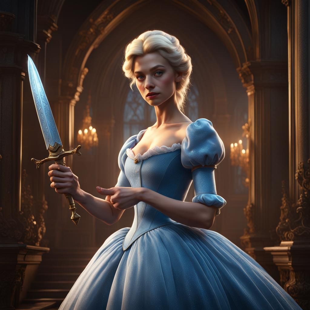 Disney Cinderella with Dagger: Detailed Matte Painting