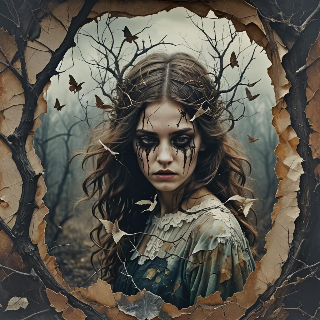 Surreal Double Exposure Portrait in Vintage Style