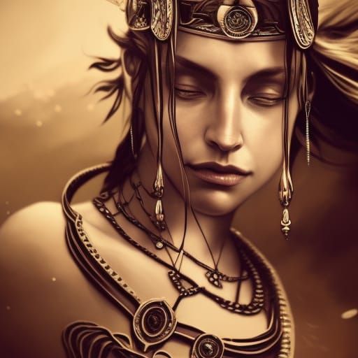 Viking Woman Portrait in Hyperdetailed Digital Art