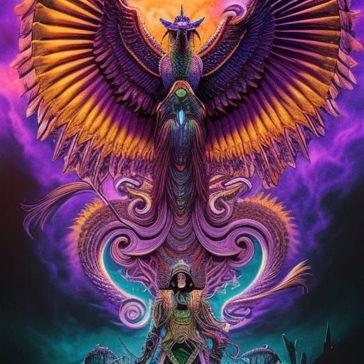 Quetzalcoatl in Dieselpunk Horror Concept Art