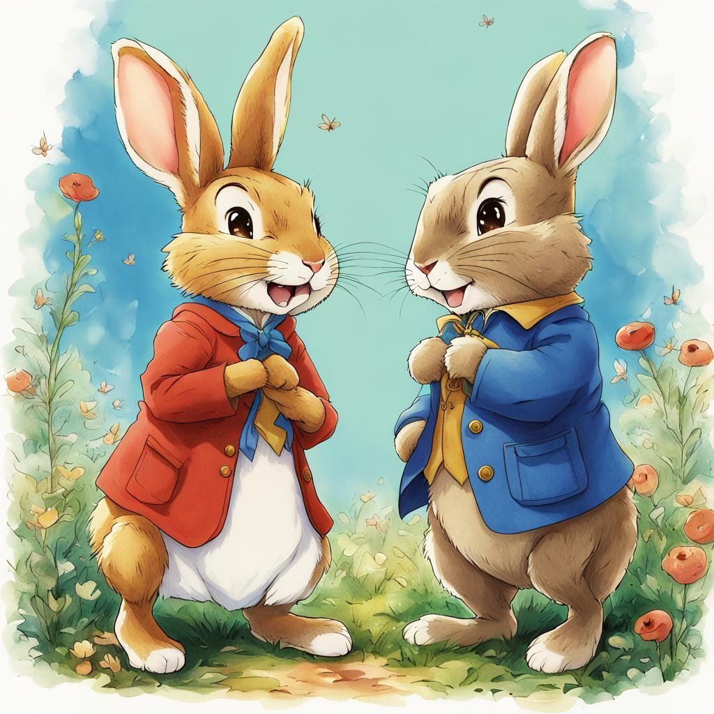Br'er Rabbit Meets Peter Rabbit in Anime Style