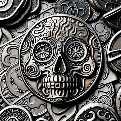 The hobo nickel sugar skull is a sculptural art form